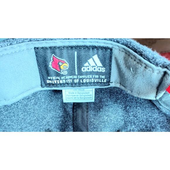 Adidas University of Louisville Cardinals Red Gray Snapback Baseball Cap Hat - Picture 6 of 6